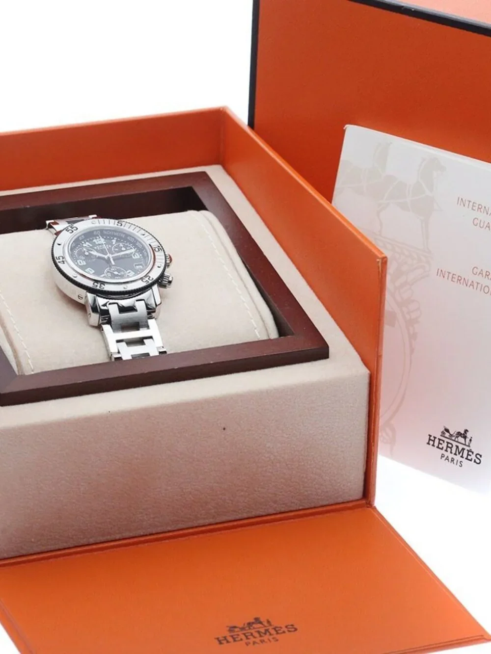 HERMES Clipper diver CL2.315 Chronograph black Dial Quartz Ladies Watch_954688